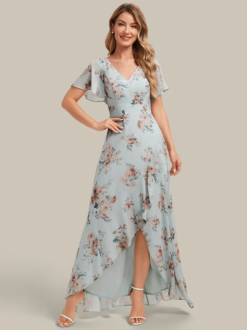 Betsy | V-Neck Asymmetrical High-Low Dress
