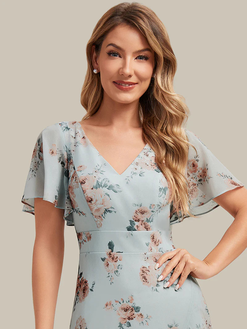 Betsy | V-Neck Asymmetrical High-Low Dress