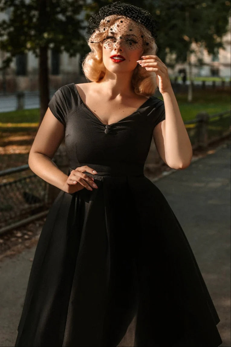 50s off the shoulder dress Lily | Off Shoulder 50's Evening Dress