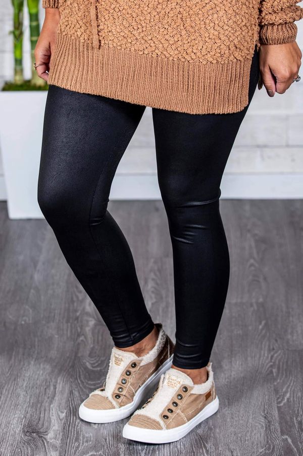Cosmopolitan High Waisted Faux Leather Leggings Pebble *FINAL
