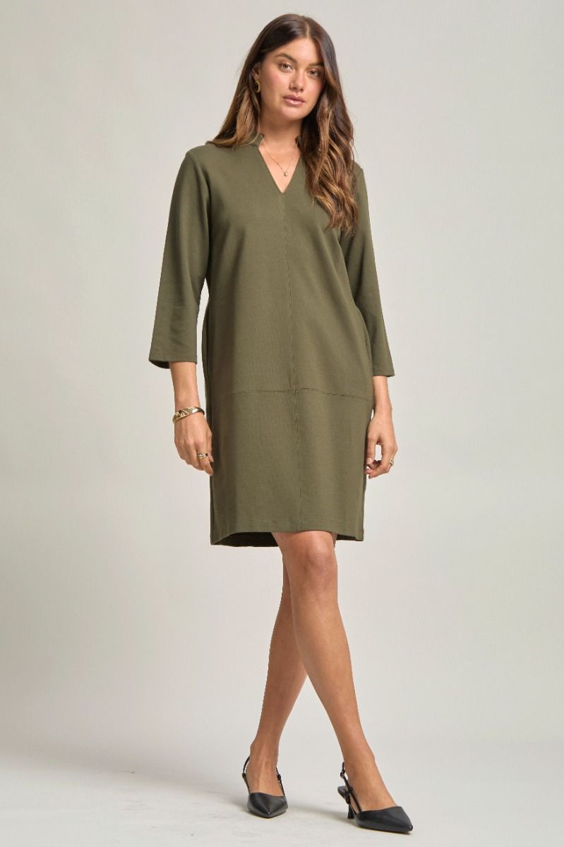 Portfolio Dress | A Line Dress With Mandarin Collar