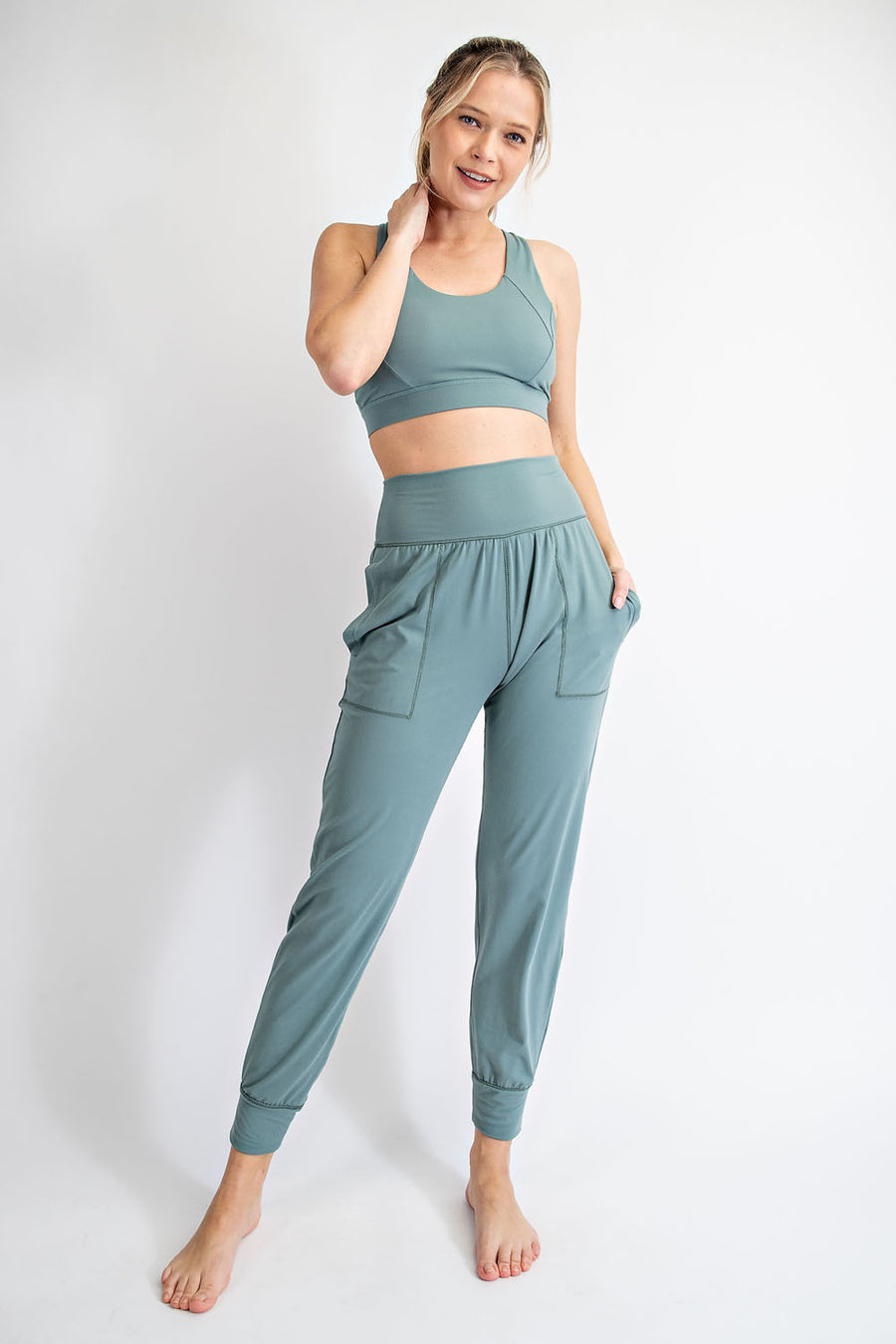 Terri | Butter Soft Joggers with Pockets | Tidewater Teal