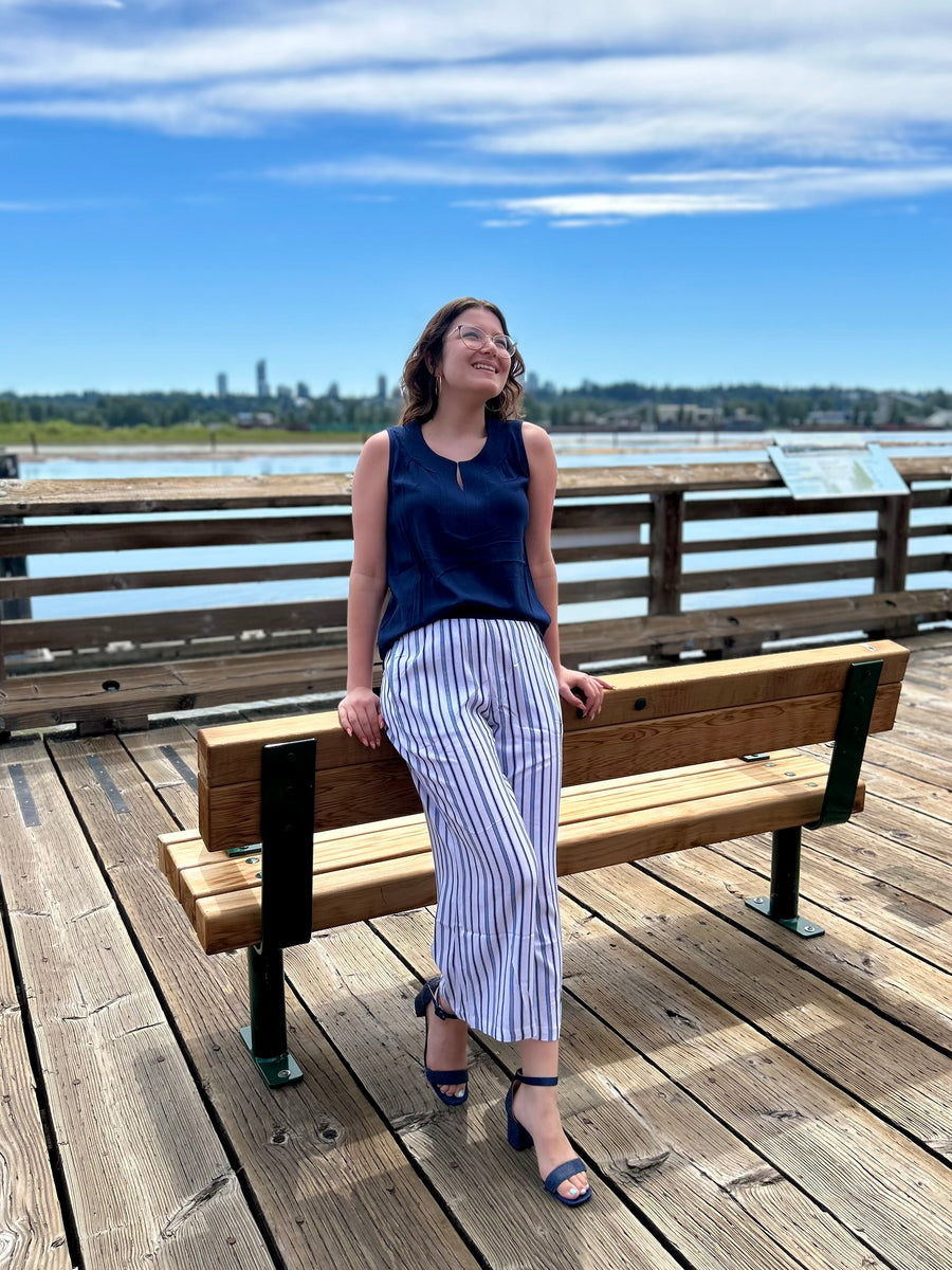 Scarlette | Linen Bamboo Tank | Indigo