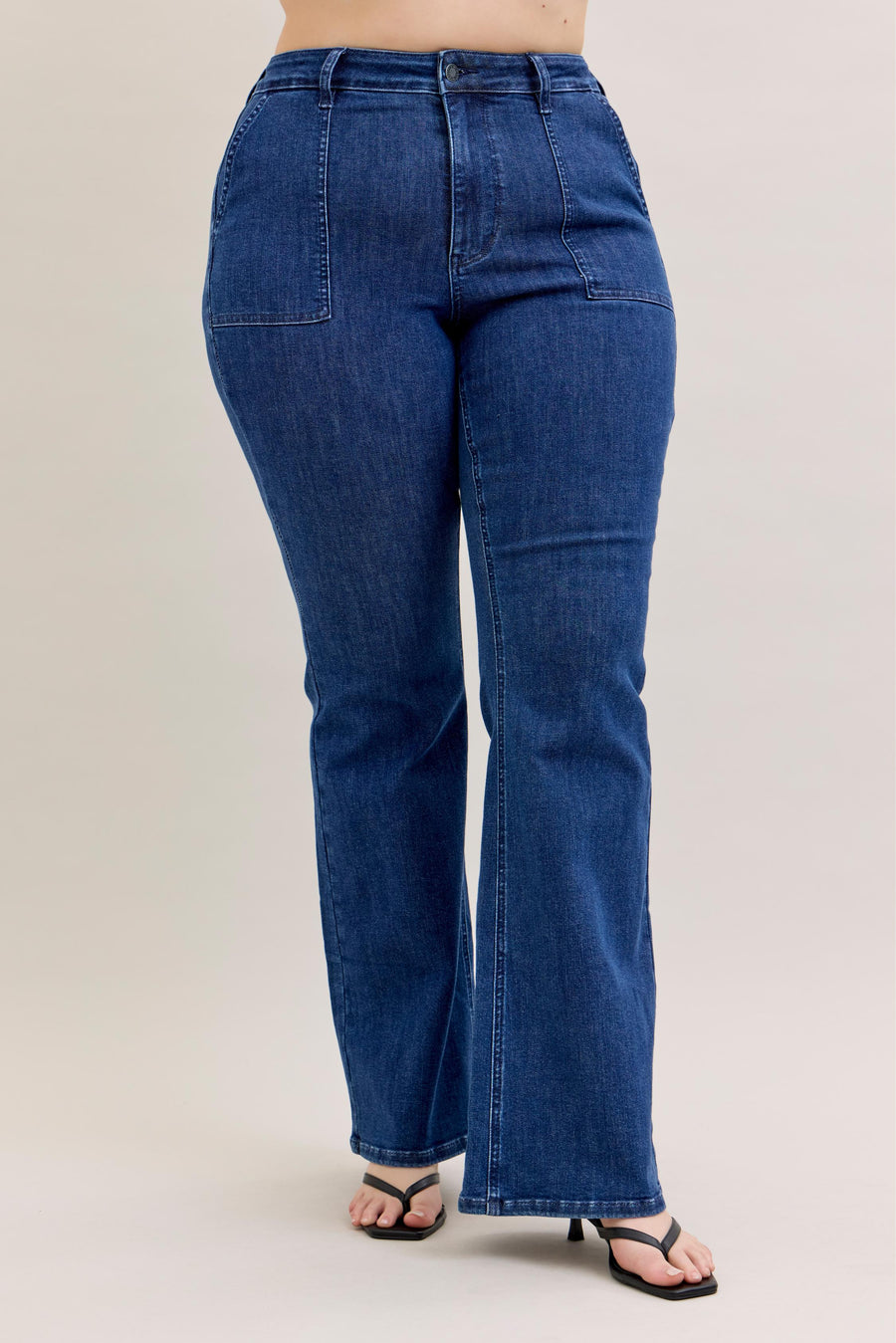 Lucy | High Waist Flare With Patch Pockets (Judy Blue Style 881025)
