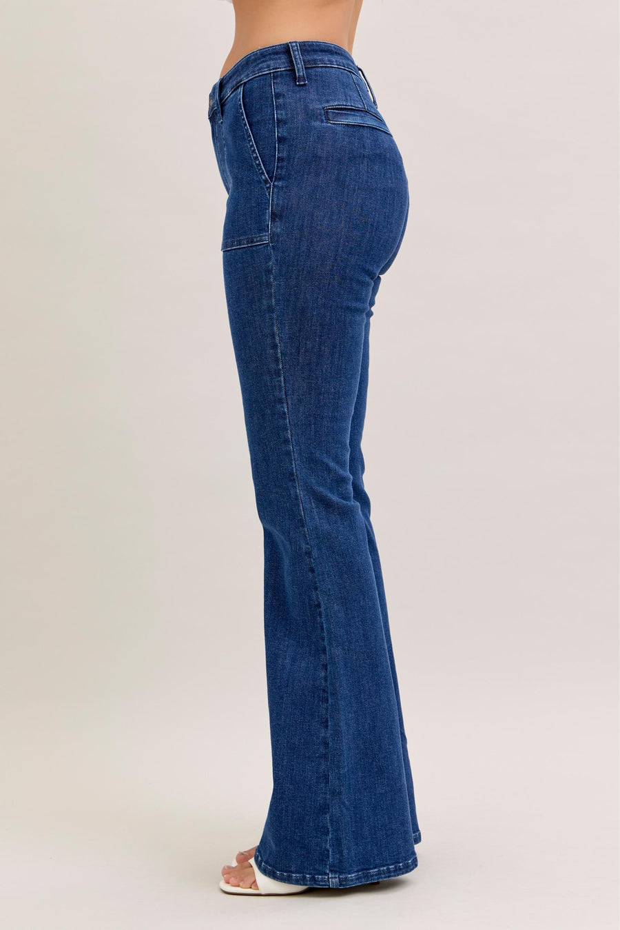 Lucy | High Waist Flare With Patch Pockets (Judy Blue Style 881025)
