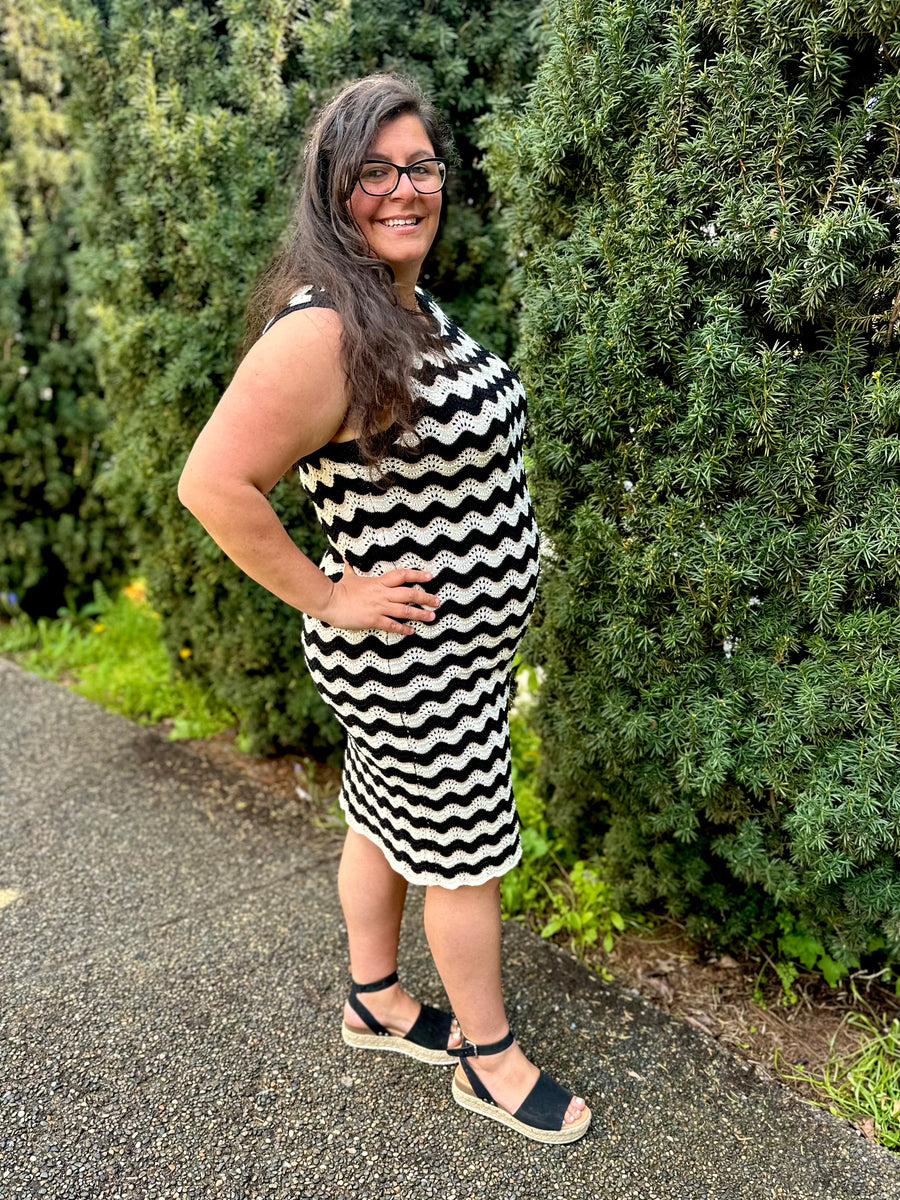 Gemma | Zig Zag Stripe Knit Dress