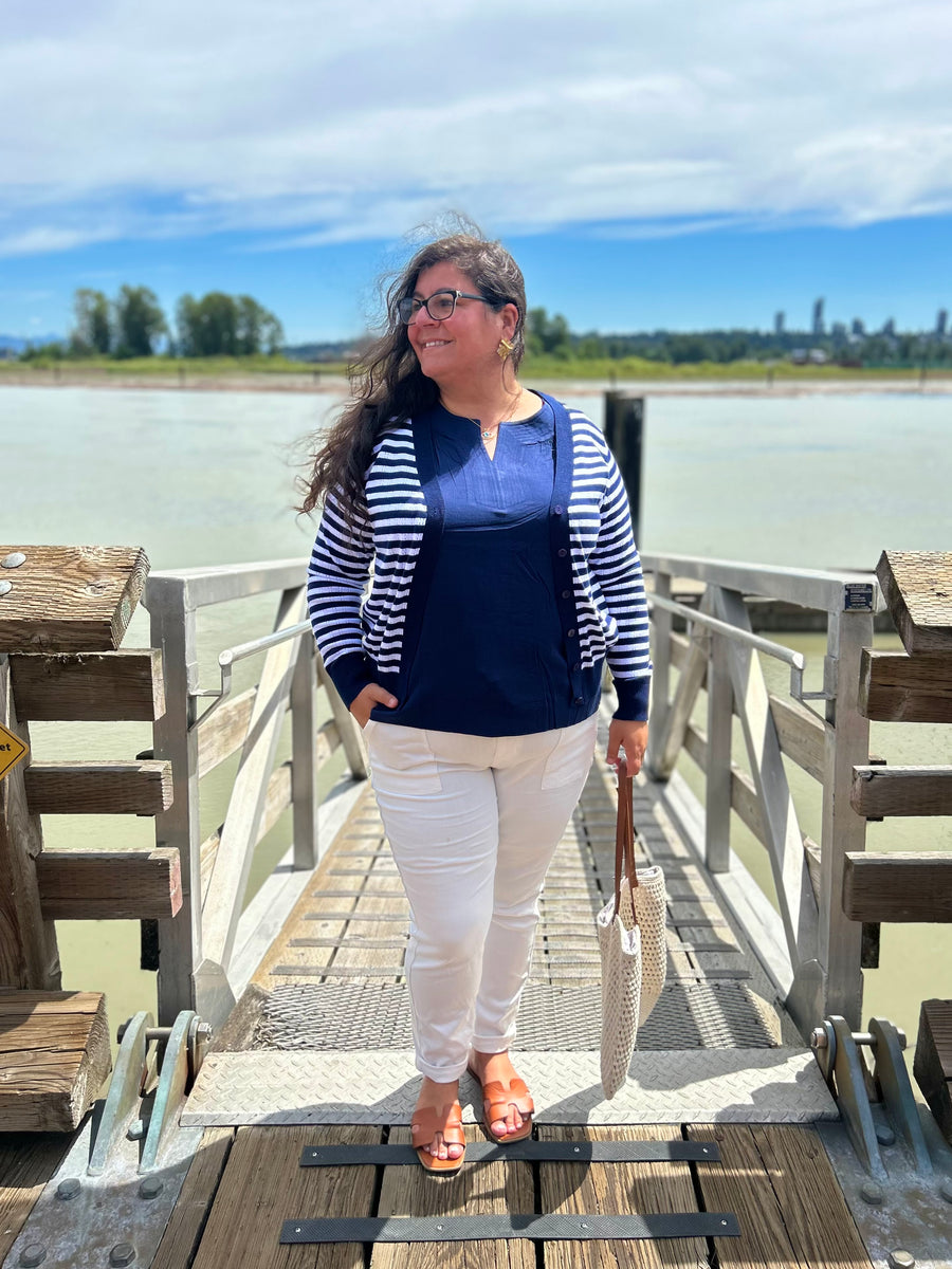 Scarlette | Linen Bamboo Tank | Indigo