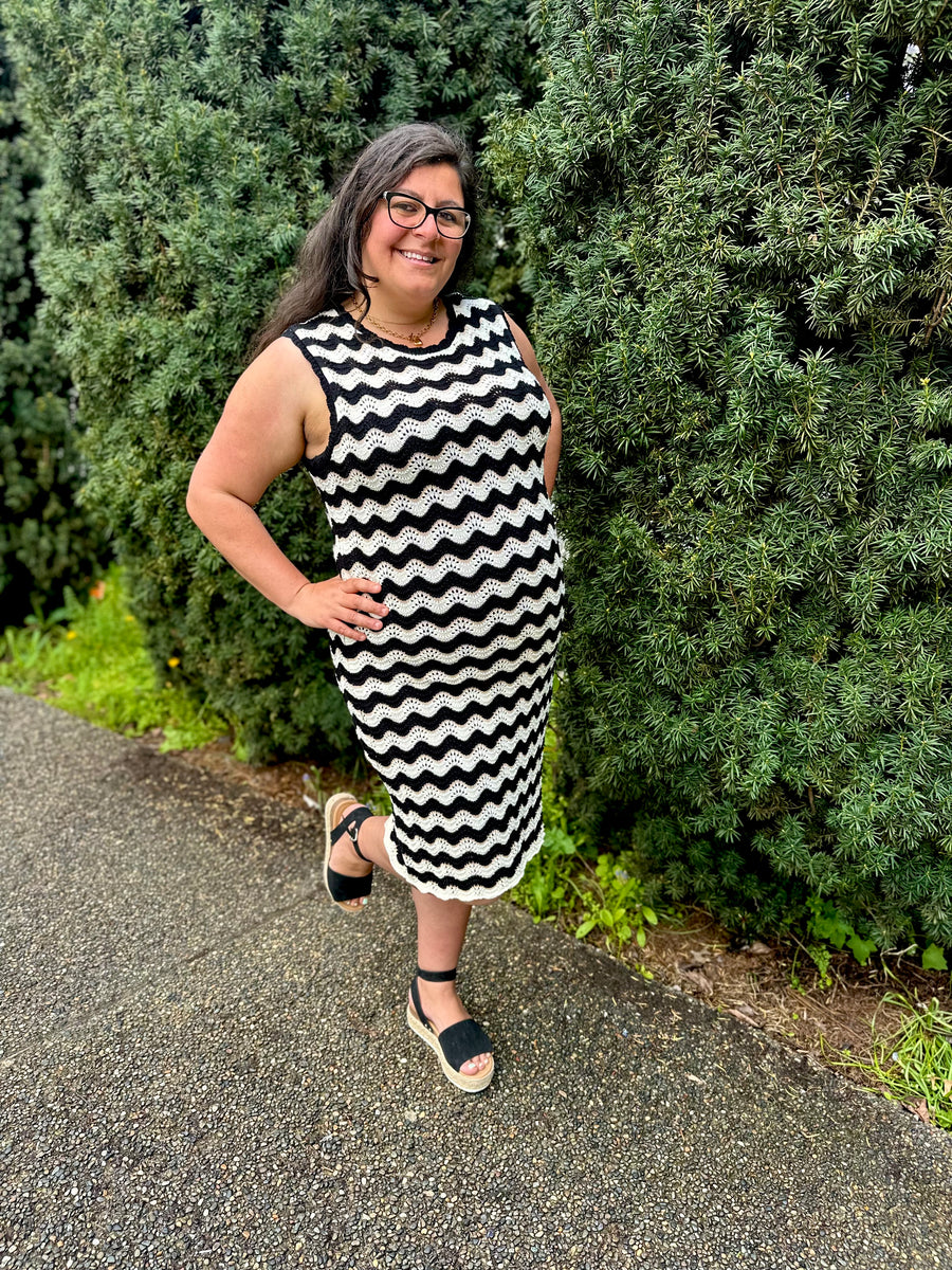Gemma | Zig Zag Stripe Knit Dress