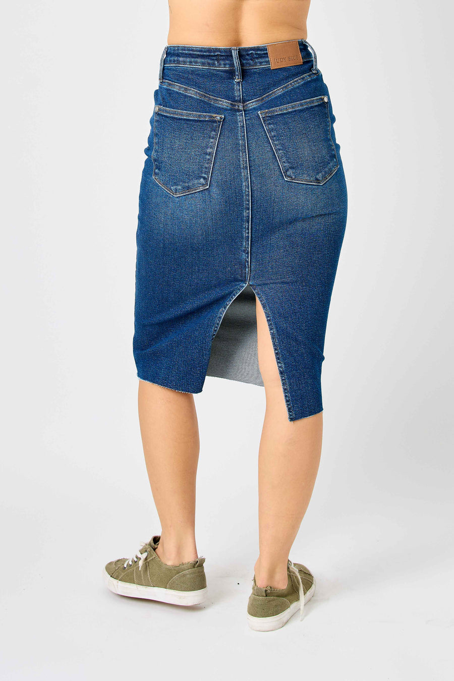 Briar | Back Slit Hem Mid Length Skirt (Judy Blue Style 2831)