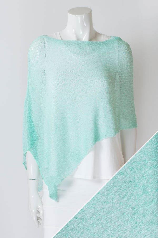 Knit Poncho | Aqua