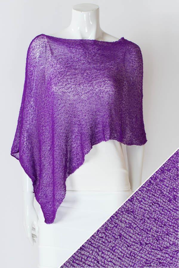 Knit Poncho | Aubergine