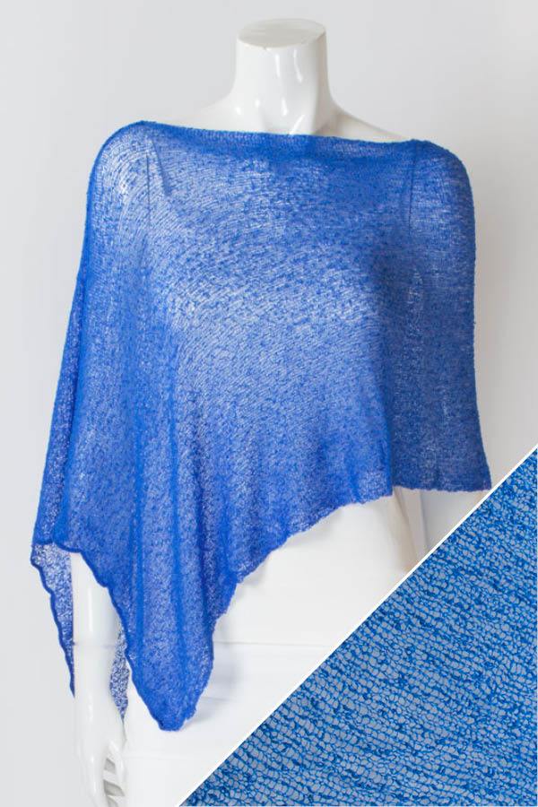Knit Poncho | Electric Blue