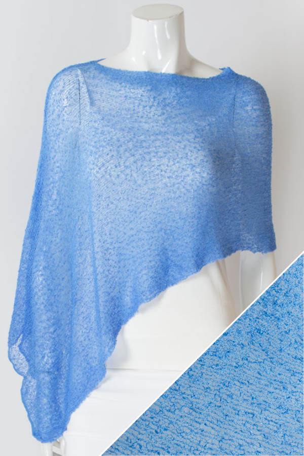 Knit Poncho | Light Denim