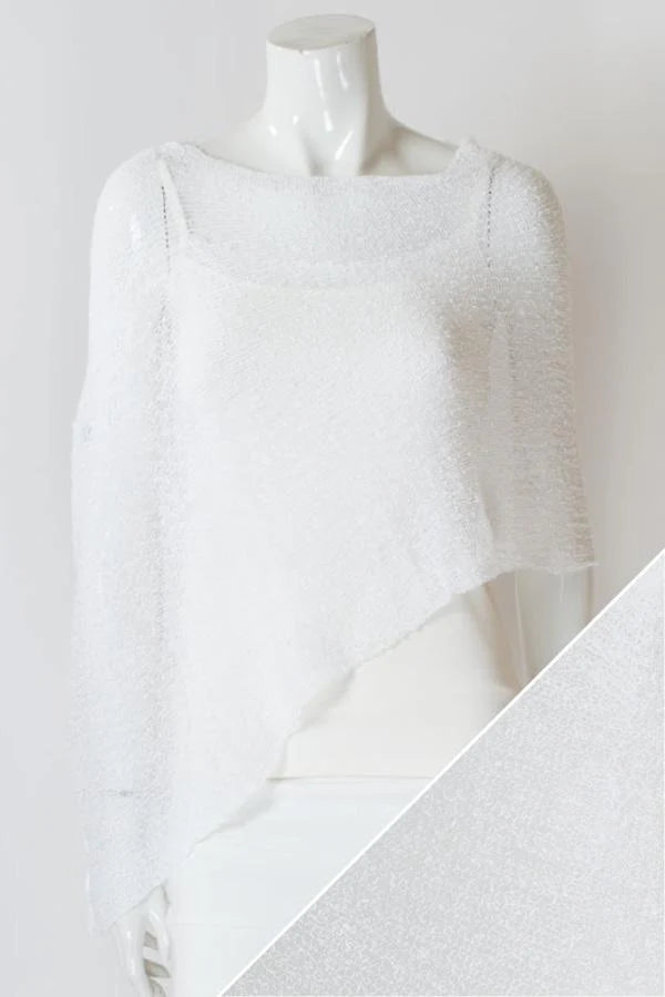 Knit Poncho | White