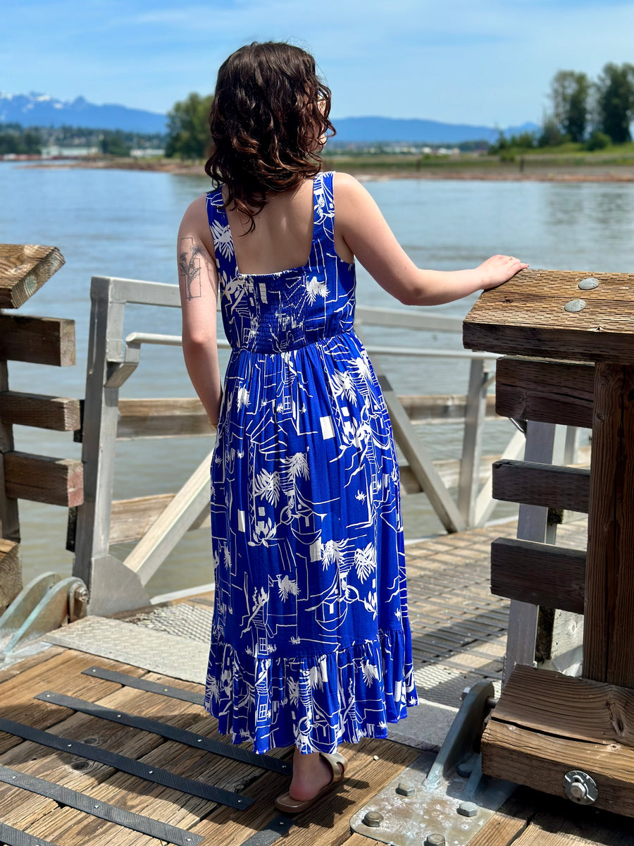 Persephone | Linen Blend Midi Dress