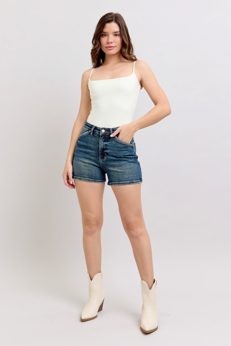Georgia | High Waist Shield Back Pocket Shorts (Judy Blue Style 150301)