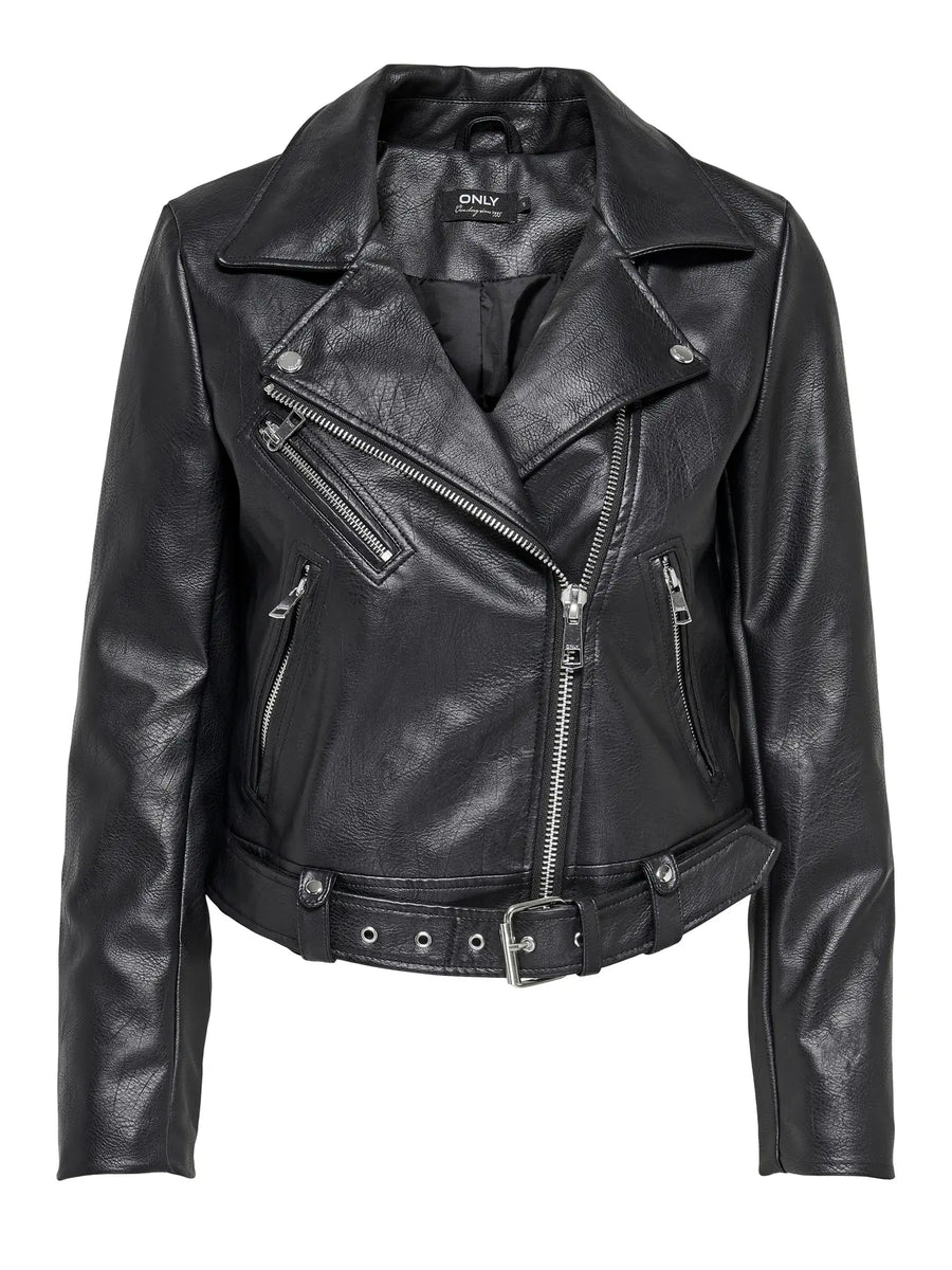 Rosa | Faux Leather Biker Jacket