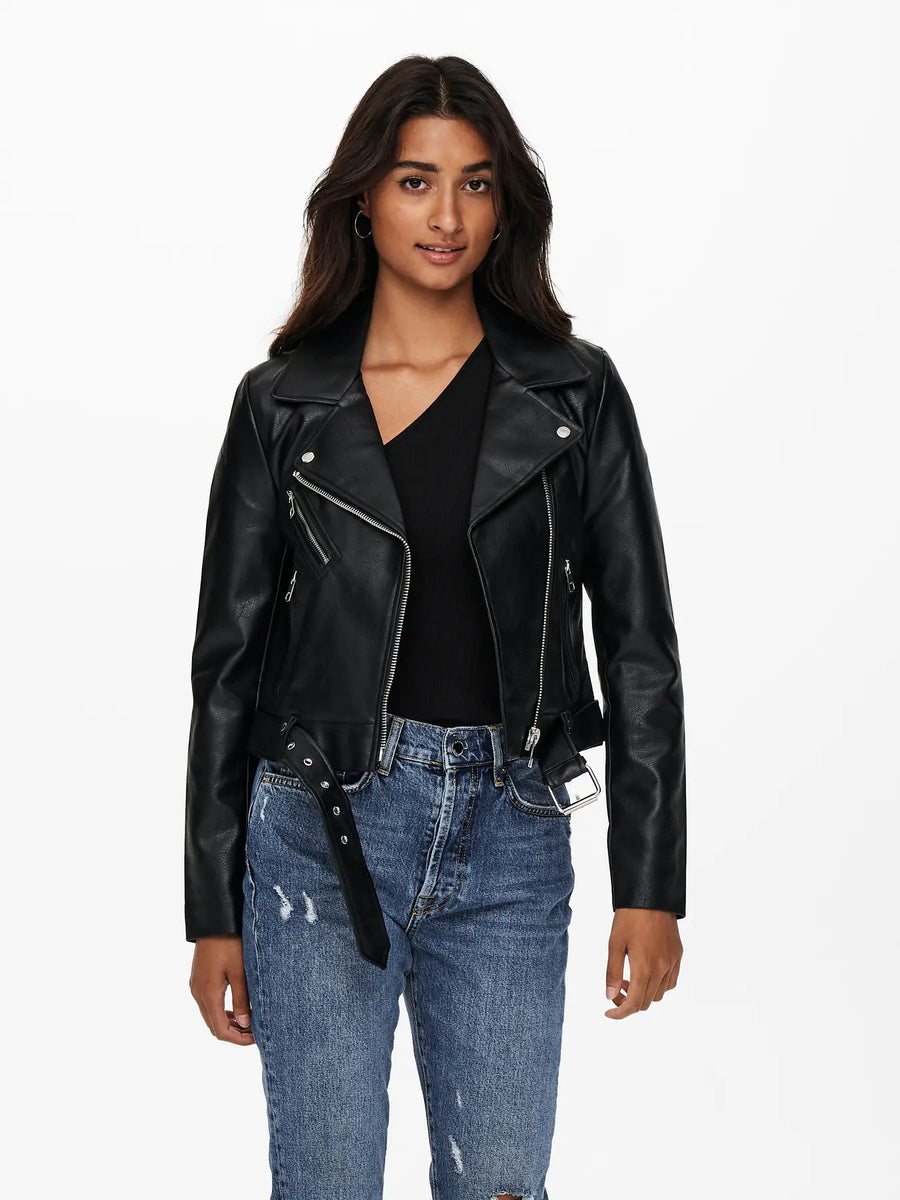 Rosa | Faux Leather Biker Jacket