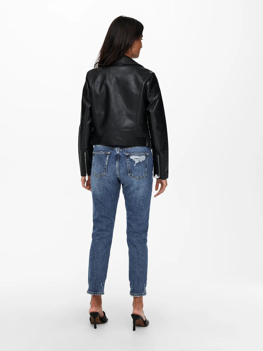 Rosa | Faux Leather Biker Jacket