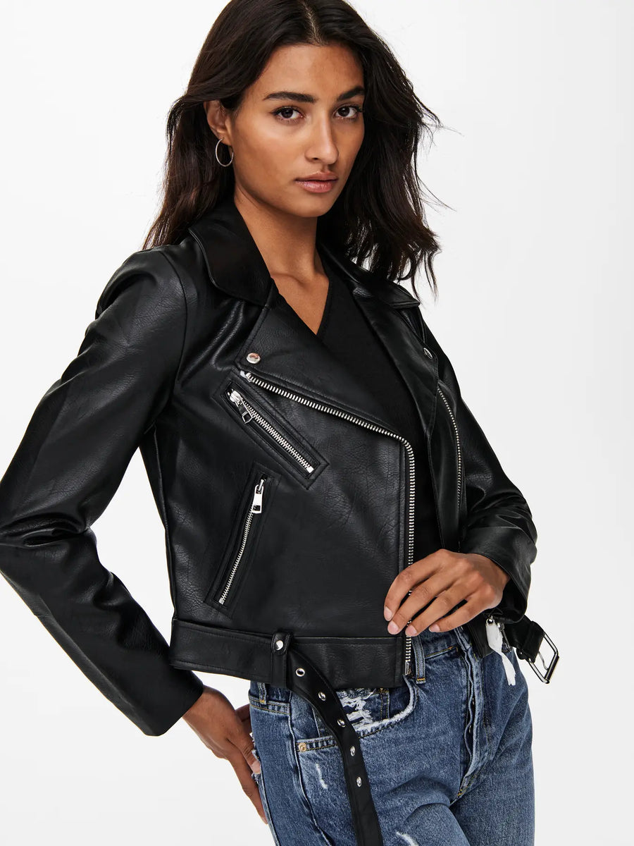 Rosa | Faux Leather Biker Jacket