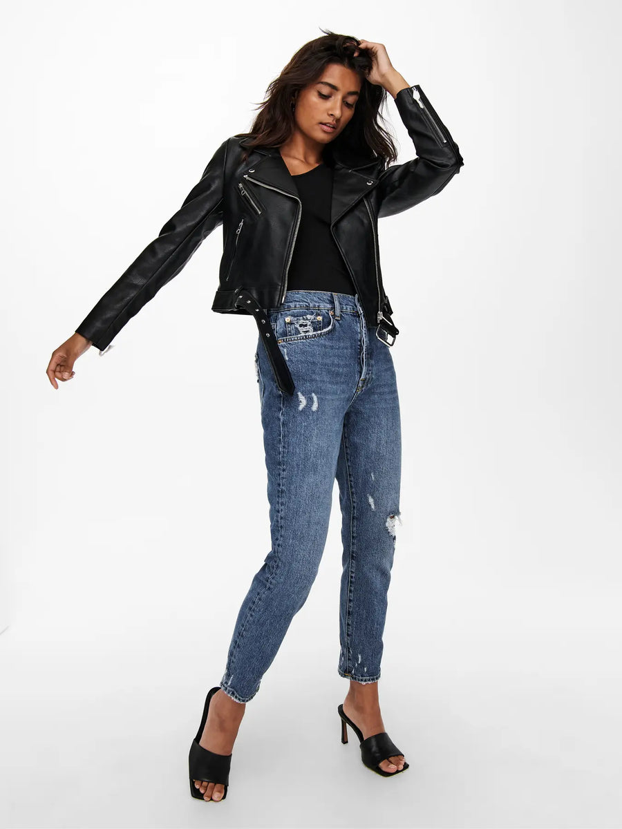 Rosa | Faux Leather Biker Jacket