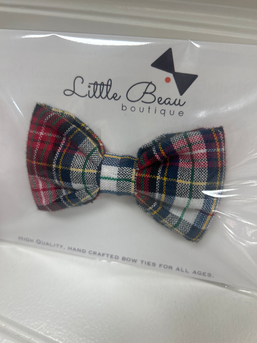 Red, Navy And White Plaid Bow Tie | Little Beau Boutique
