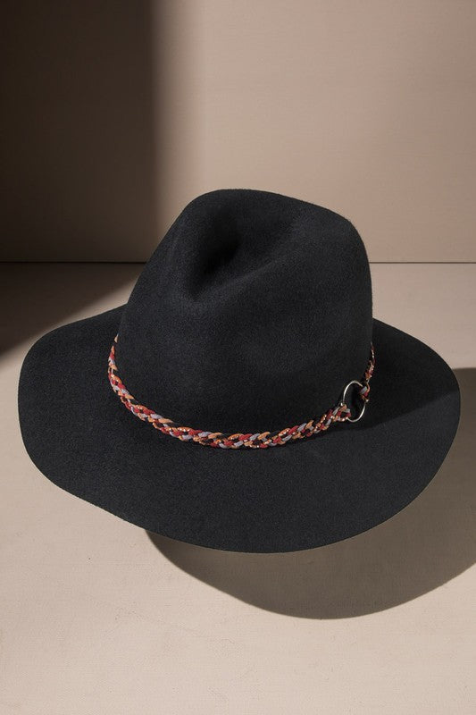 Wool Felt Panama Hat with Braided O-Ring Band