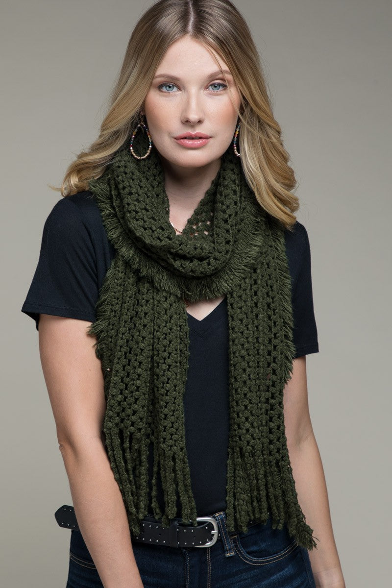 Net Oblong Scarf | Olive