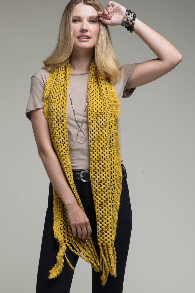 Net Oblong Scarf | Mustard