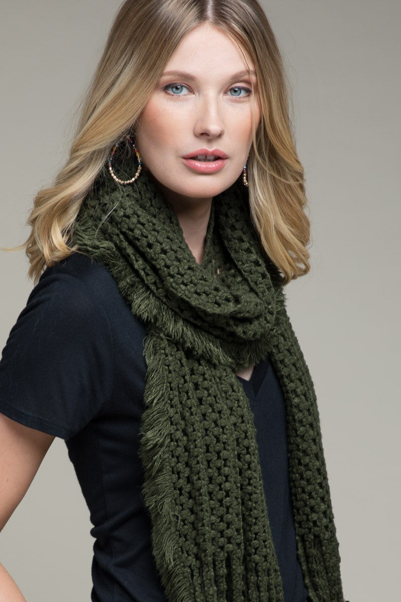 Net Oblong Scarf | Olive