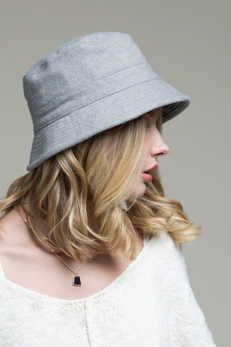 Reversible Plaid Print Bucket Hat | Grey