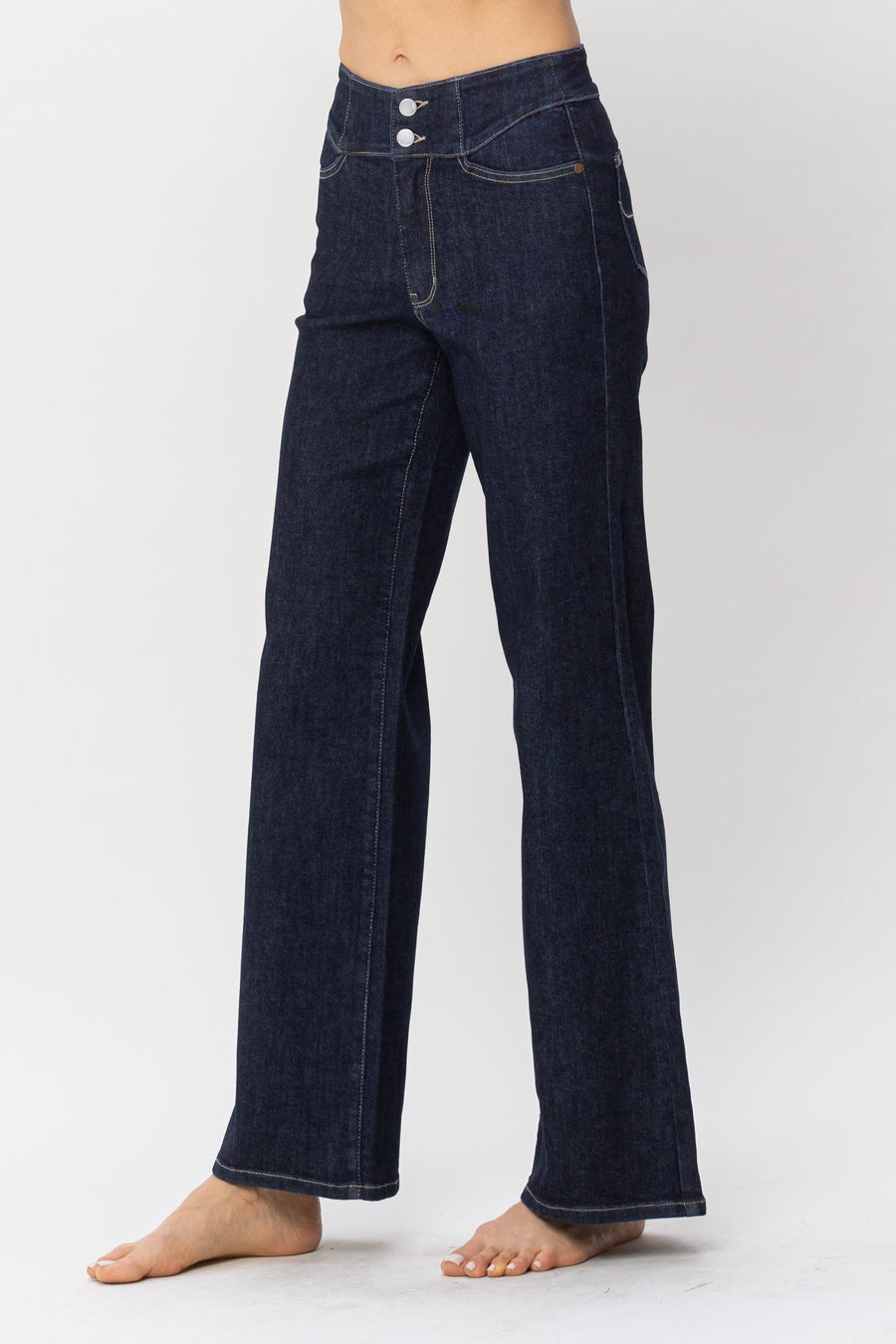 Mindy | High Waist Rinse Wash Wide Leg Jeans (88579)