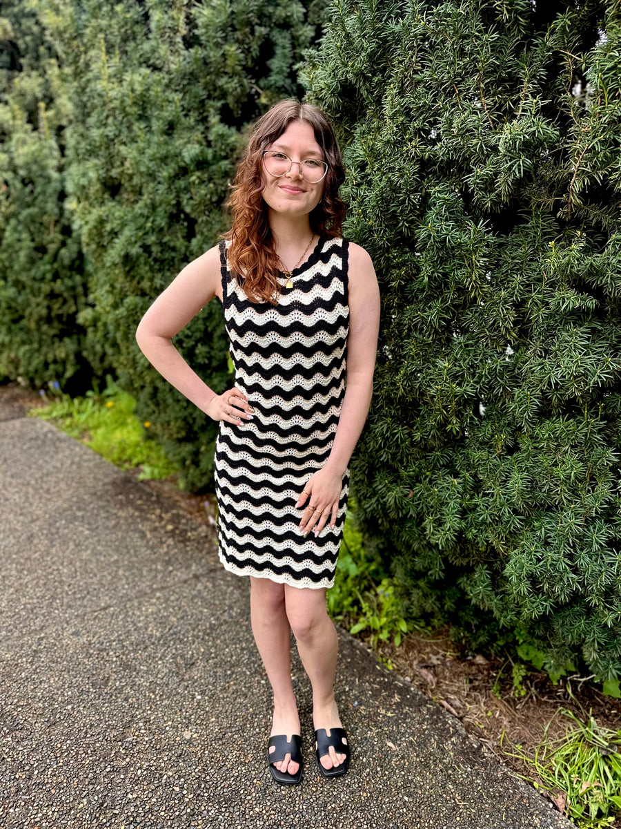 Gemma | Zig Zag Stripe Knit Dress