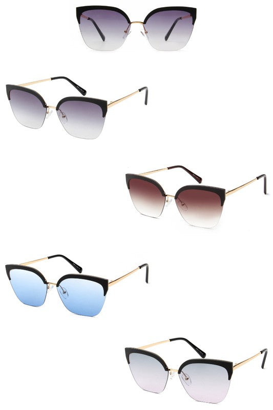 Half Frame Cat Eye Fashion Sunglasses