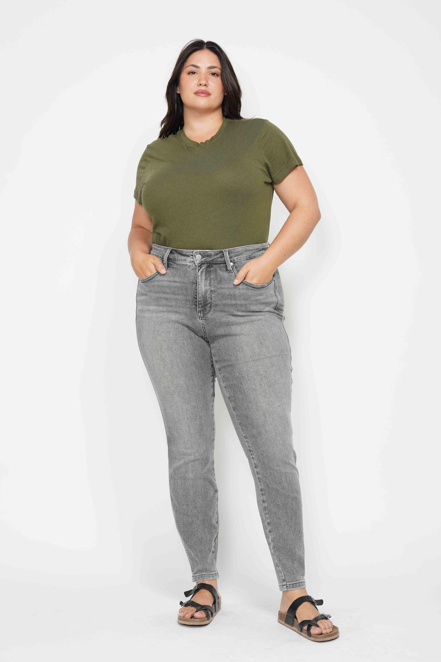 Frances | Mid Rise Tummy Control Shield Pockets Skinny (Judy Blue Style 88862)