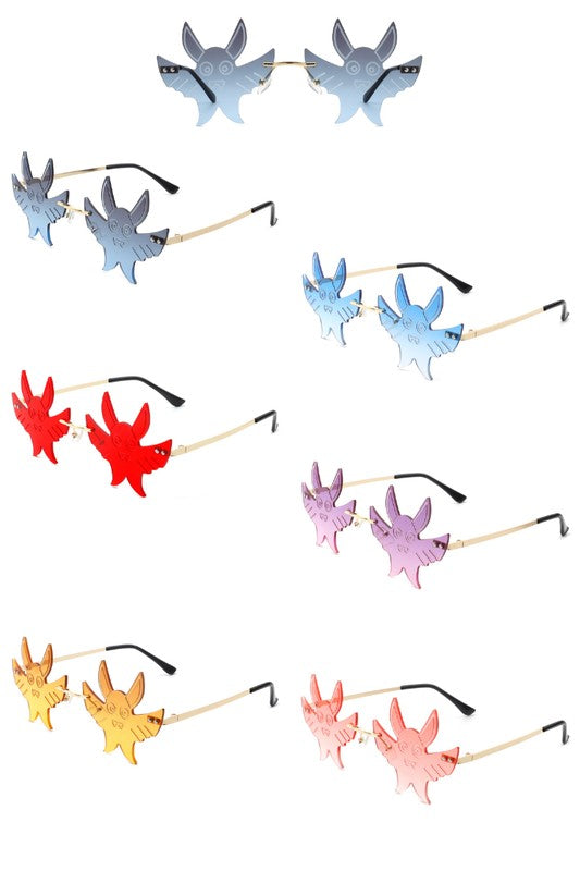 Frameless Party Gremlin Shape Novelty Sunglasses