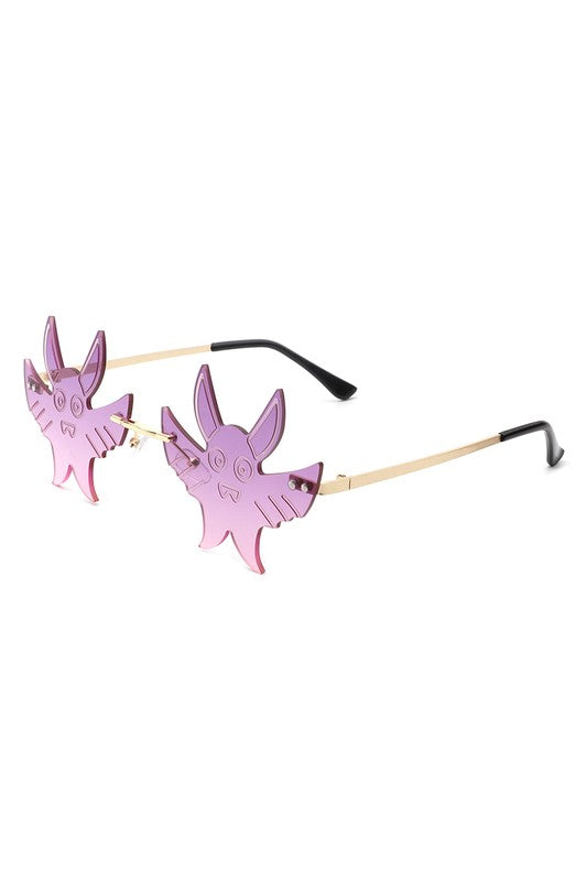Frameless Party Gremlin Shape Novelty Sunglasses
