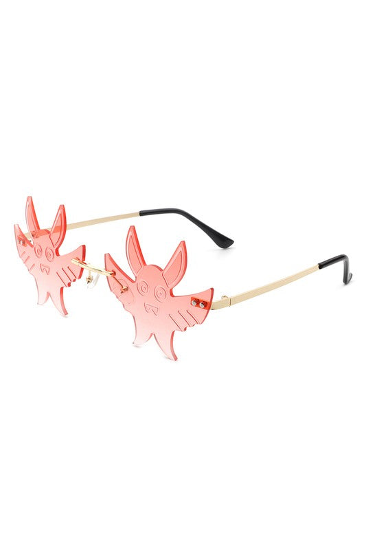 Frameless Party Gremlin Shape Novelty Sunglasses