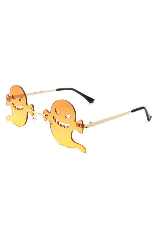 Rimless Devil Shape Tinted Party Sunglasses