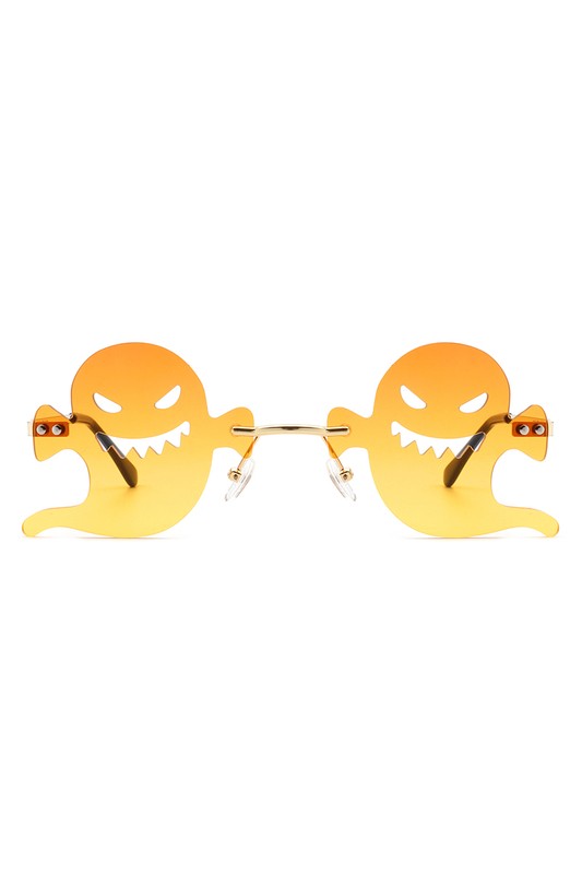 Rimless Devil Shape Tinted Party Sunglasses