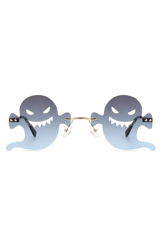 Rimless Devil Shape Tinted Party Sunglasses