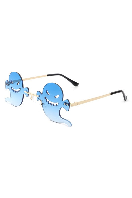 Rimless Devil Shape Tinted Party Sunglasses