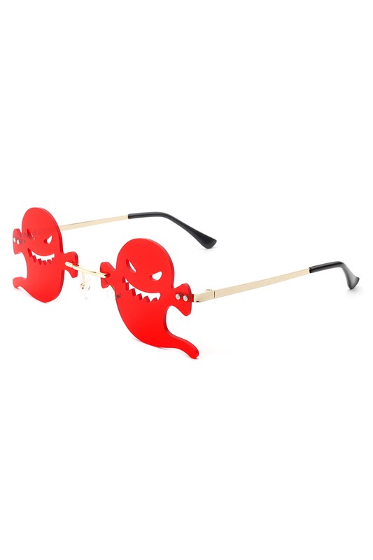 Rimless Devil Shape Tinted Party Sunglasses