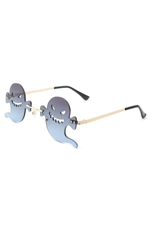 Rimless Devil Shape Tinted Party Sunglasses