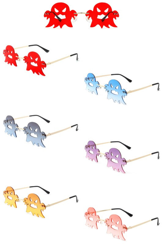 Rimless Scary Party Ghost Sunglasses