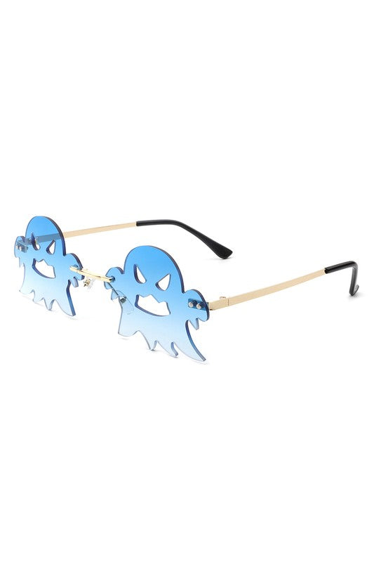 Rimless Scary Party Ghost Sunglasses