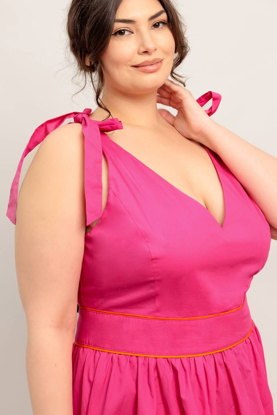 Sunset Stroll | Colour Block Midi Dress | Fuchsia Orange The Zesty Lemon Clothing Co Sunset Stroll | Colour Block Midi Dress | Fuchsia Orange The Zesty Lemon Clothing Co