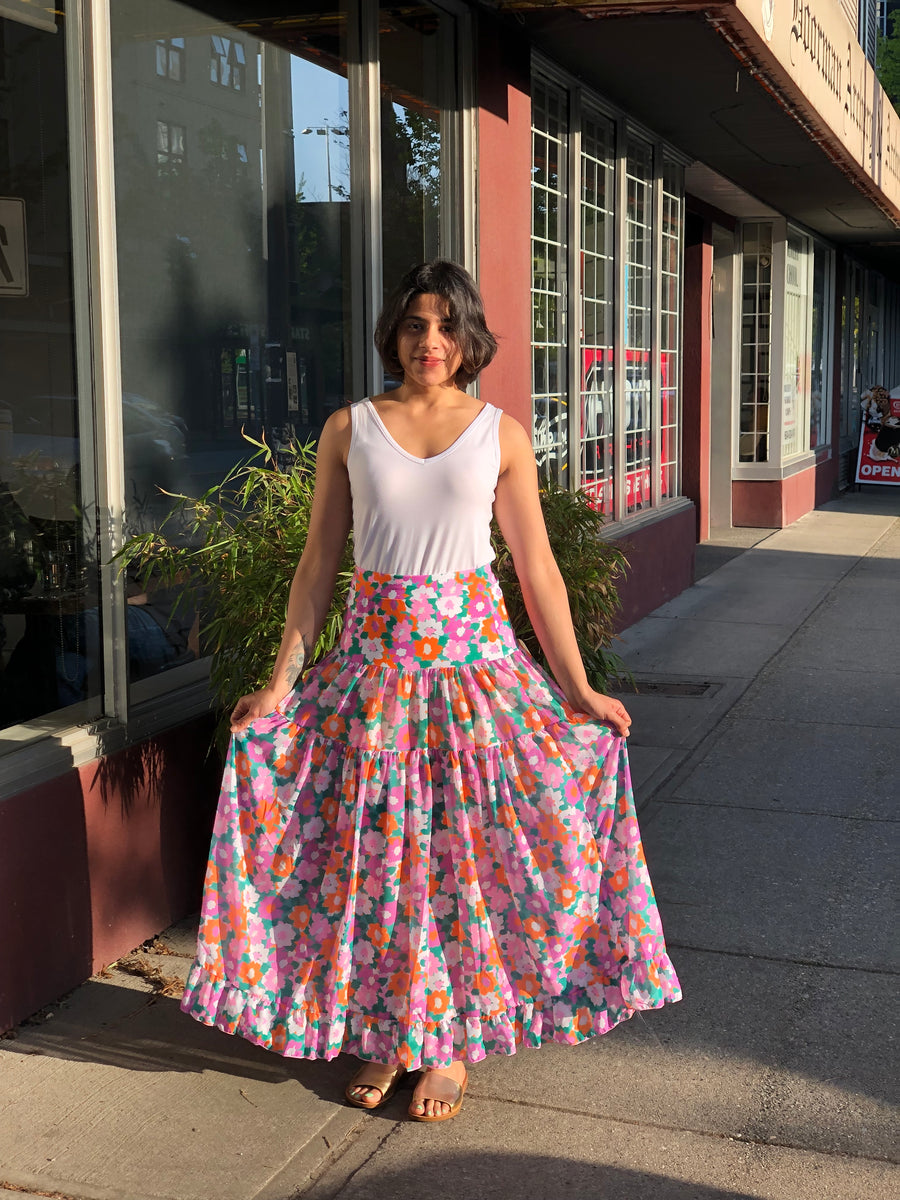 Amalfi Blooms | Swim Cover Up Skirt | Warm Flora