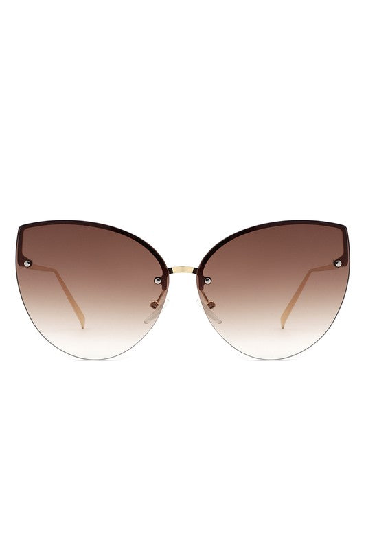 Cat Eye Rimless Chic Fashion Sunglasses