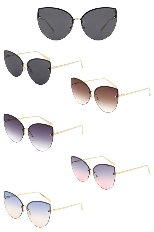Cat Eye Rimless Chic Fashion Sunglasses